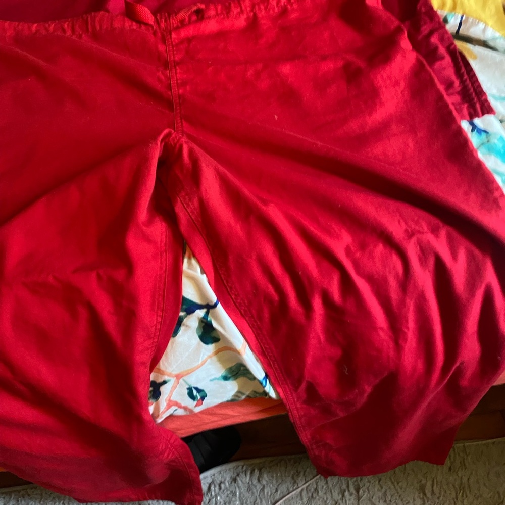 Red scrub set, top is slightly a different shade of red but look well together.